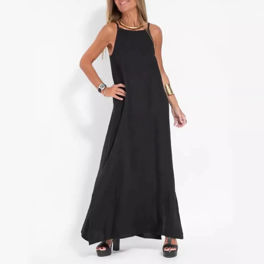 AROSA | Sommer Baumwolle Leinen Maxi Kleid