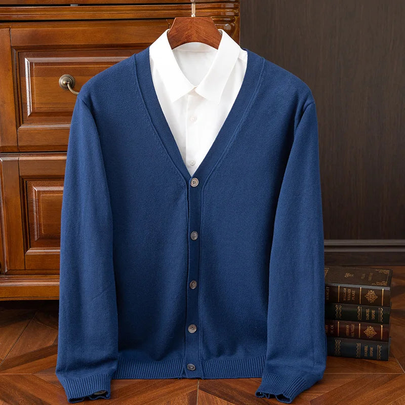Lorenzo | Strickcardigan mit V-Ausschnitt und Knopfleiste