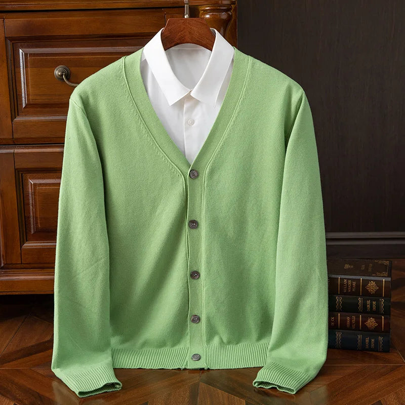 Lorenzo | Strickcardigan mit V-Ausschnitt und Knopfleiste