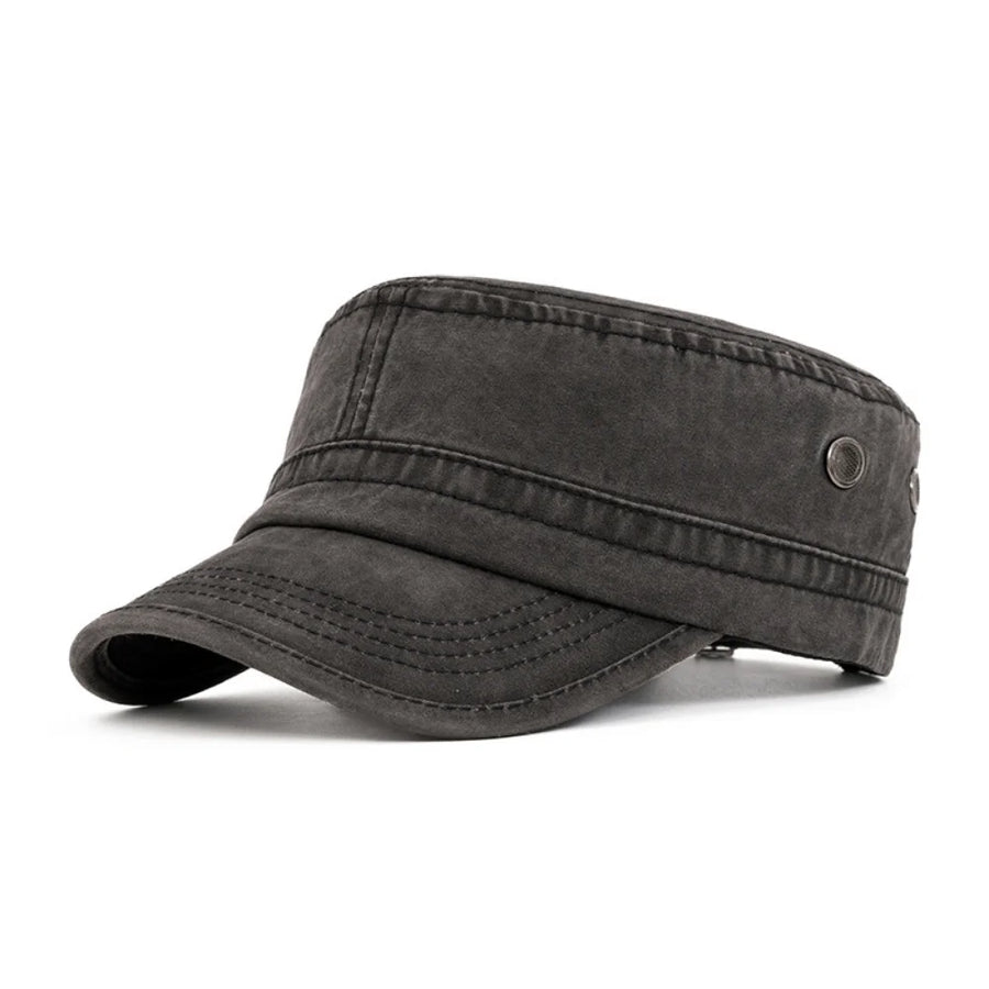 Cole | Unisex Wasser-gewaschene, distressed Flat-Top-Cap