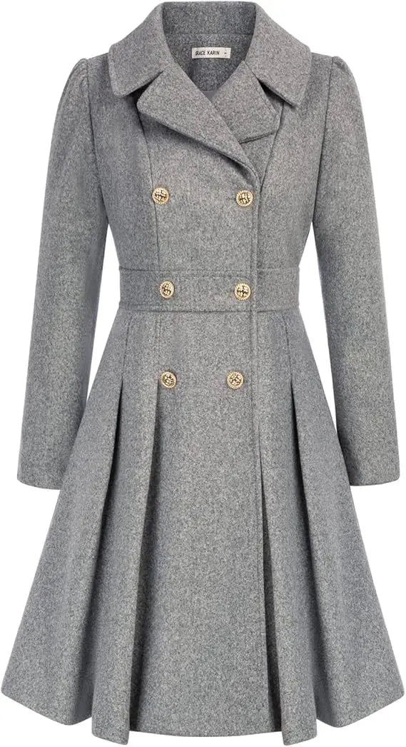 Nerina | Verdickter A-Linien-Peacoat mit Taschen
