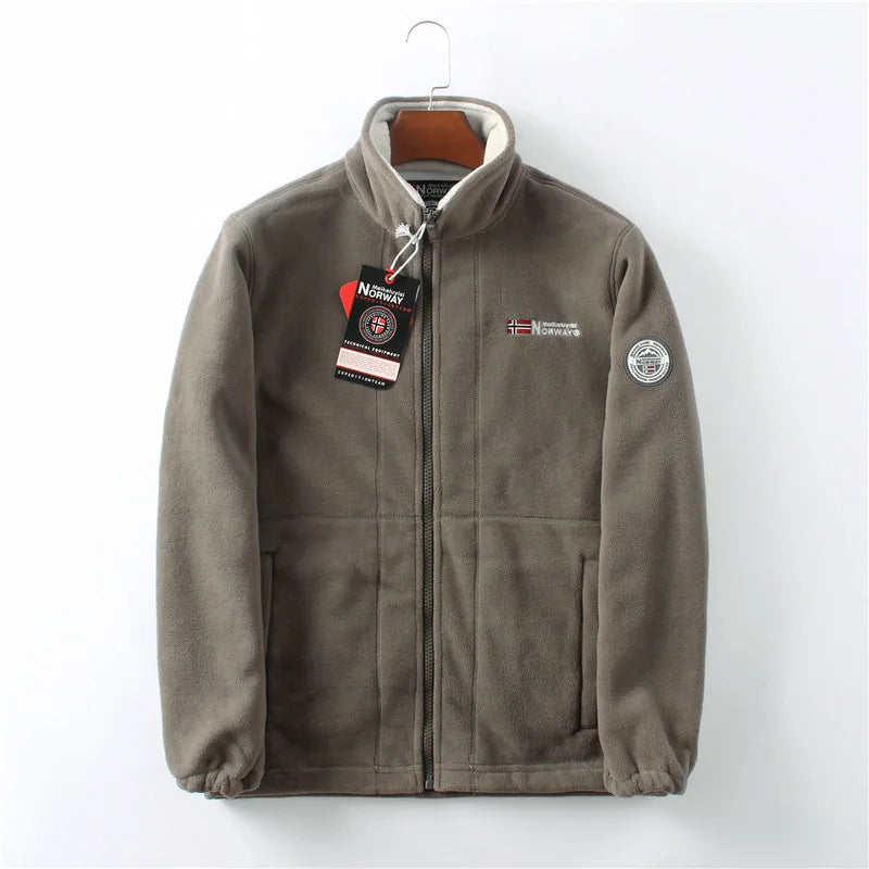 Edward | Herren Polar Fleece Jacke Stehkragen Klassische Oberbekleidung