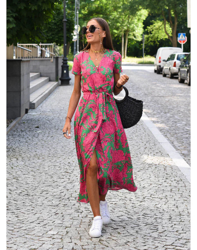 Eva- Stilvolles V-Ausschnitt-Kleid