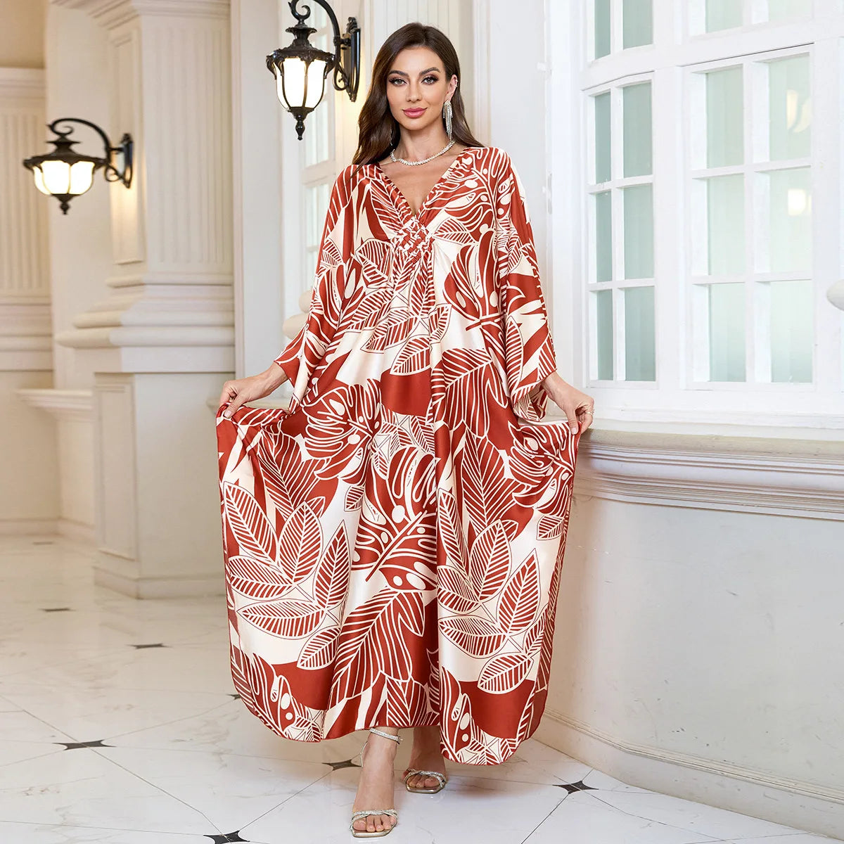 AROSA | Strand Kaftans Seidenbedruckte Maxikleider