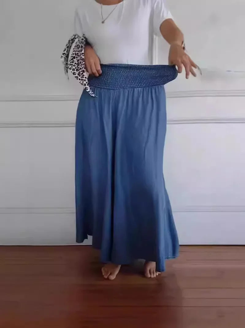 AROSA | Damen High Waist Jeans mit Weitem Bein – Hellblau