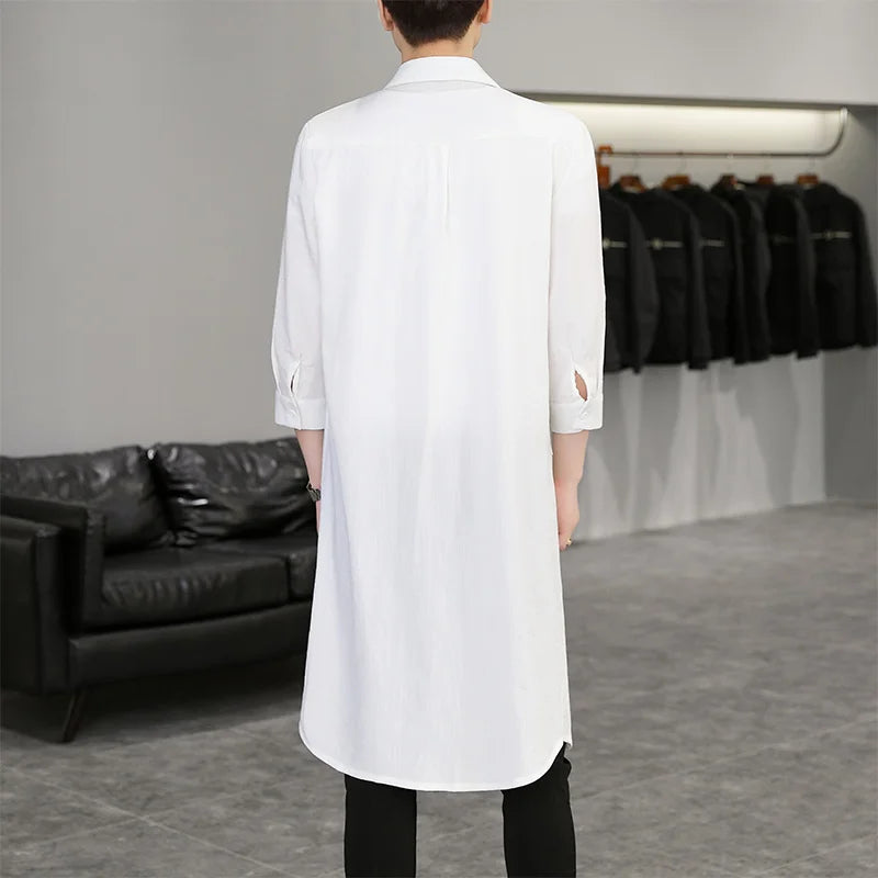 Marco | Longline Hemd mit Knopfleiste