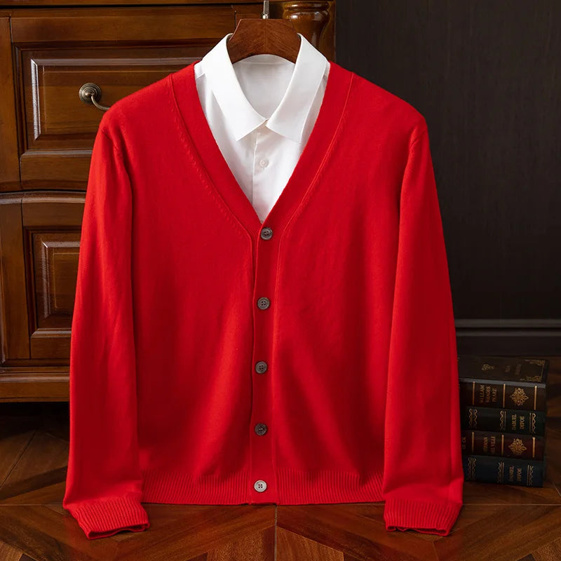 Lorenzo | Strickcardigan mit V-Ausschnitt und Knopfleiste