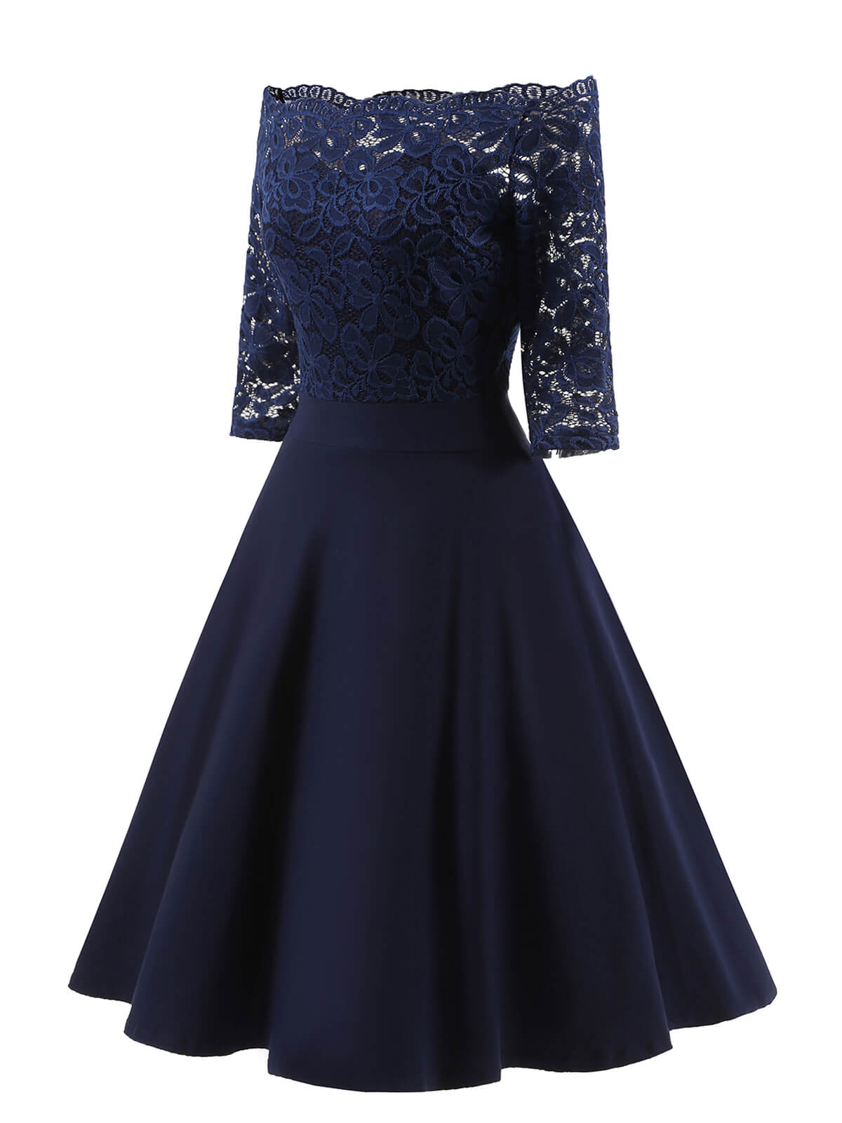 Lassie Damen Spitzenkleid – Elegantes schulterfreies Kleid mit Spitze