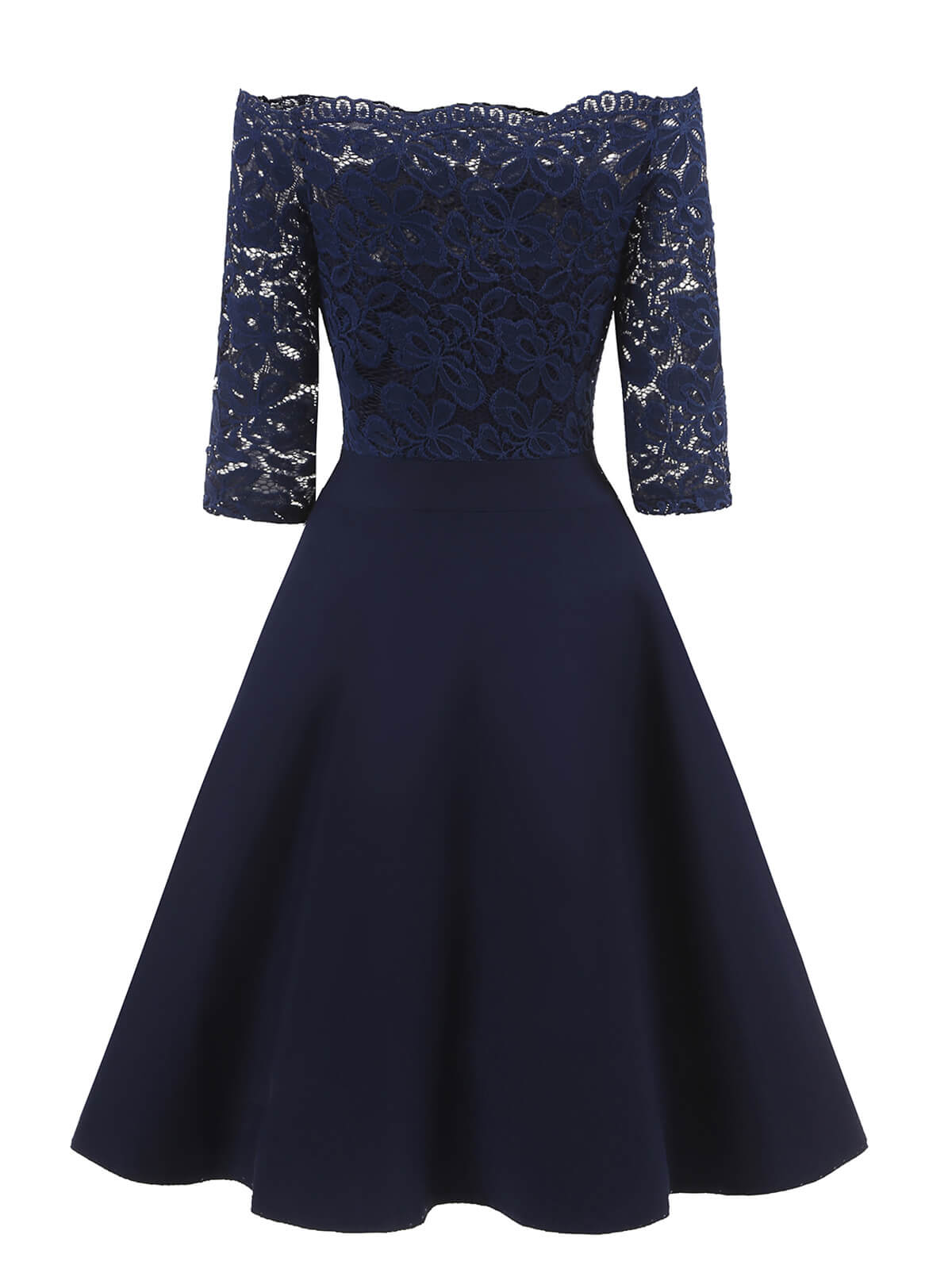Lassie Damen Spitzenkleid – Elegantes schulterfreies Kleid mit Spitze