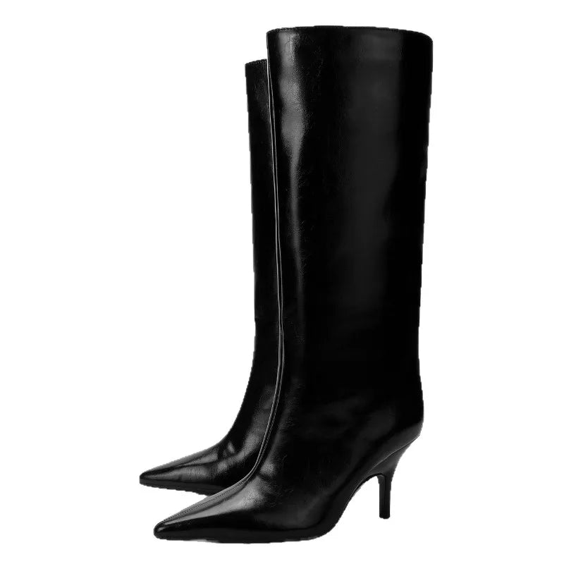 Cyrene | Luxuriöse Designer-Leder-Stiefel bis zum Knie
