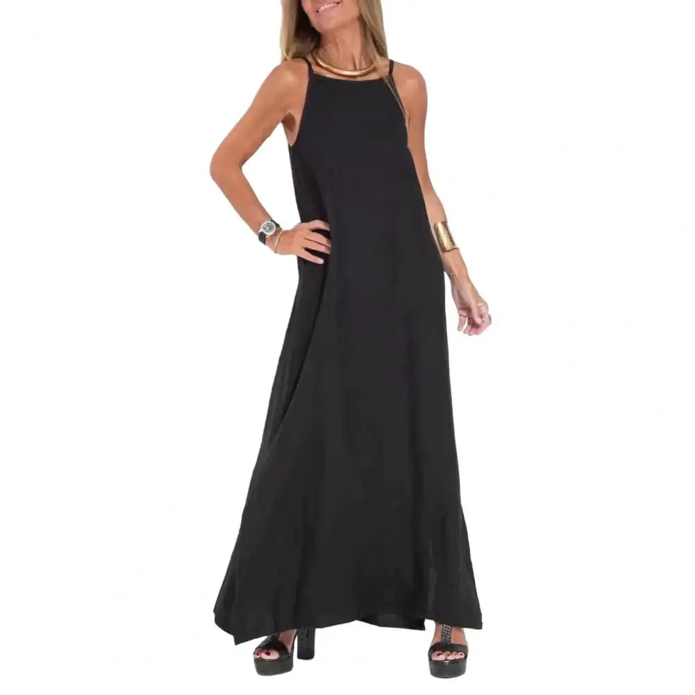 AROSA | Sommer Baumwolle Leinen Maxi Kleid