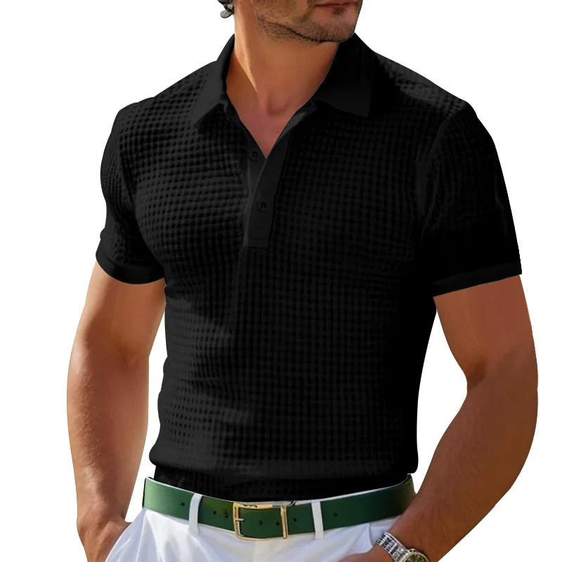 Henrik | Poloshirt mit Struktur und kurzem Arm