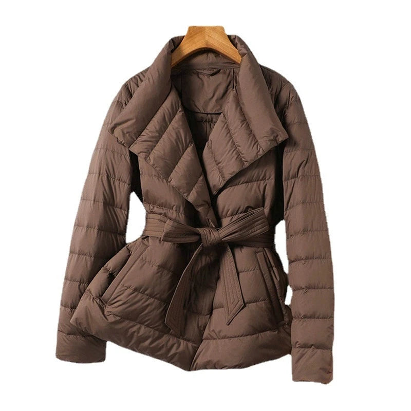 Lilith | Schinteon Damen Weiße Entenfedern Leichte Jacke