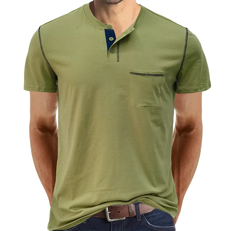 AROSA | Henley T-Shirt mit kurzen Ärmeln und Stehkragen