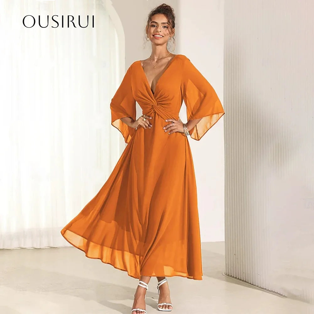 AROSA | V-Ausschnitt Chiffon Homecoming Kleid