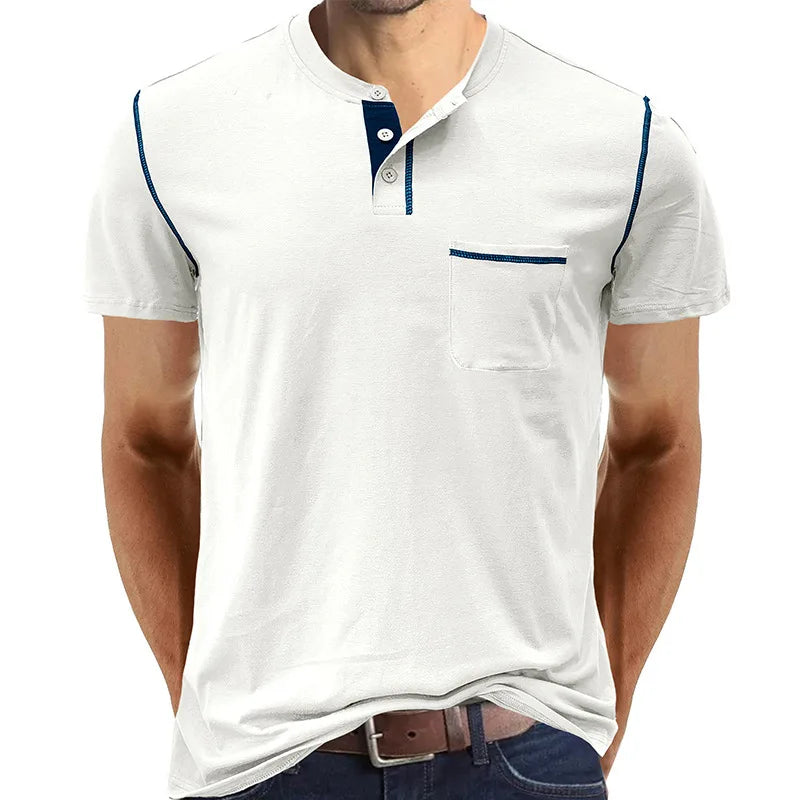 AROSA | Henley T-Shirt mit kurzen Ärmeln und Stehkragen