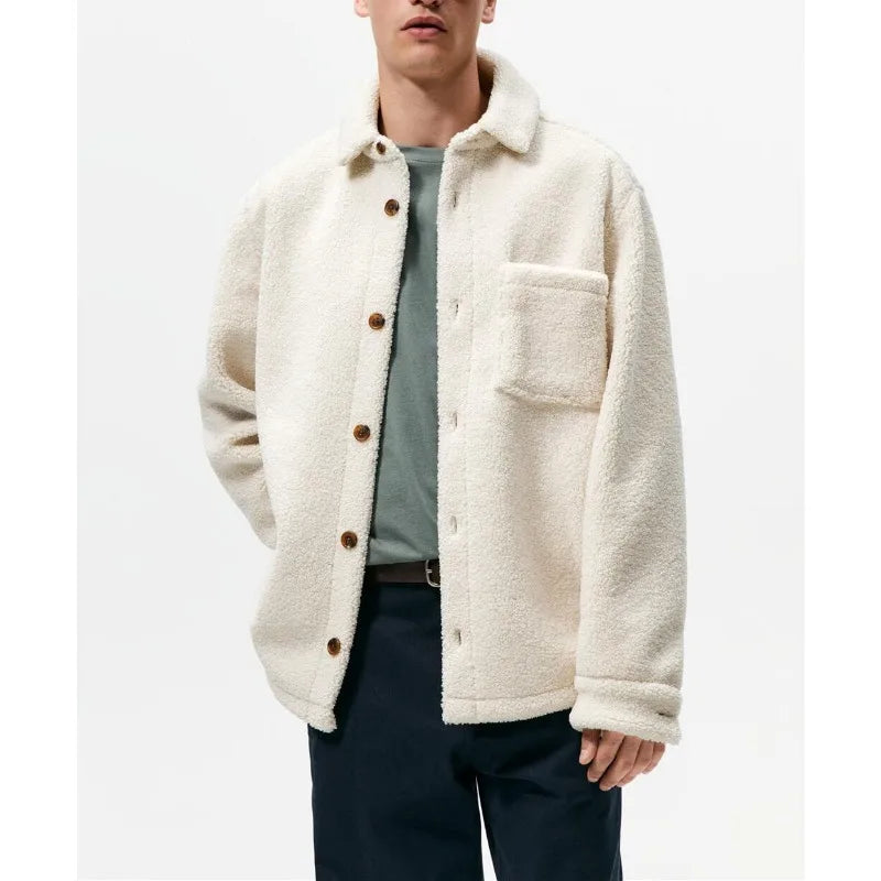 Felix | Teddyjacke mit Knopfleiste und Brusttasche