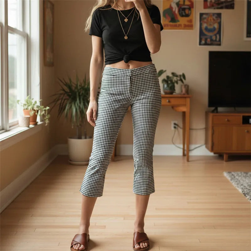 AROSA | Punktmuster Slim Fit Cropped Hose