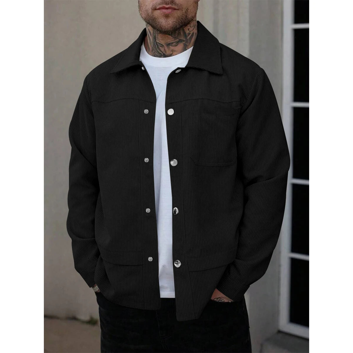 Tomas | Jacke aus Cord mit Knopfleiste