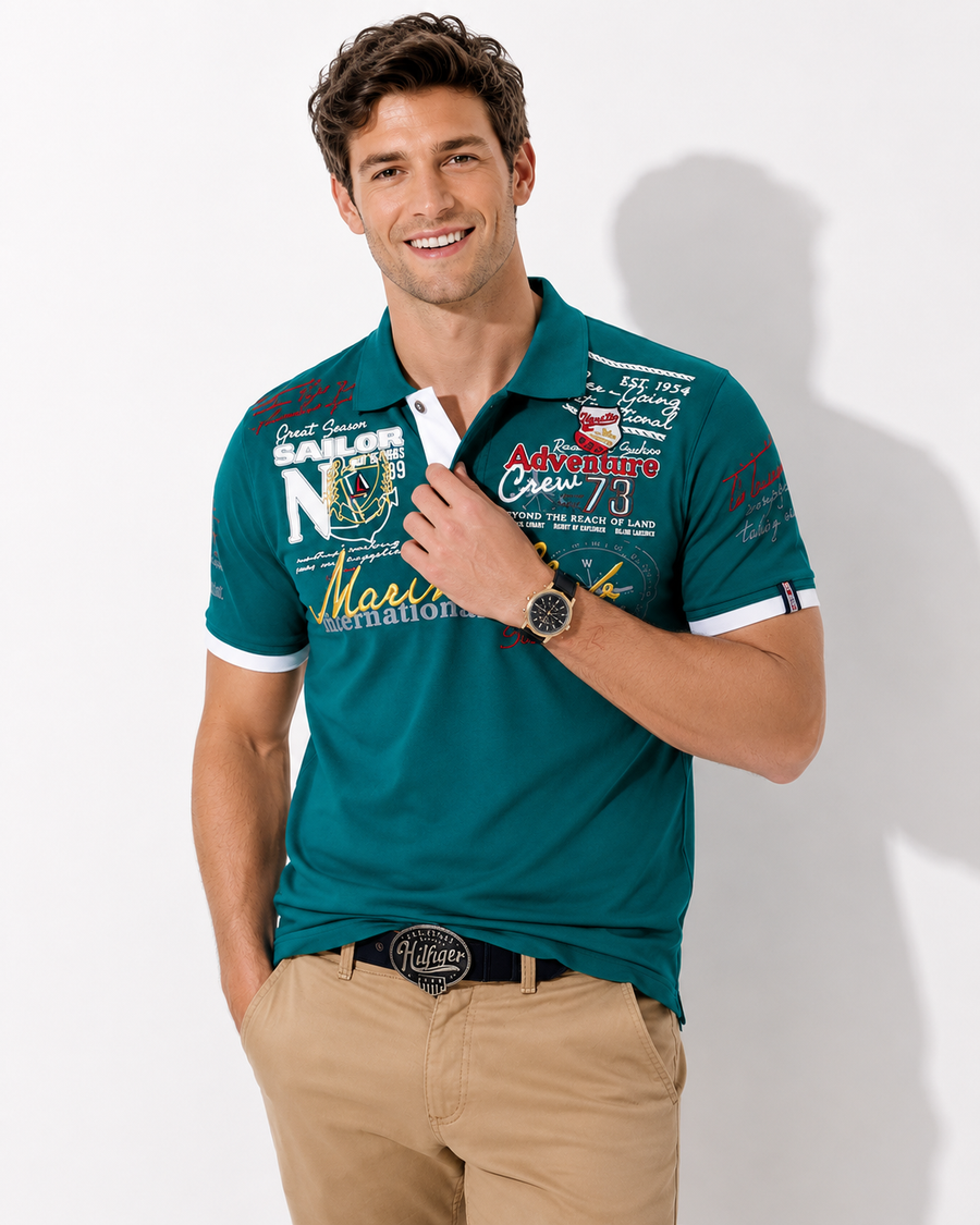 Schriftstil Herren Polo-Shirt