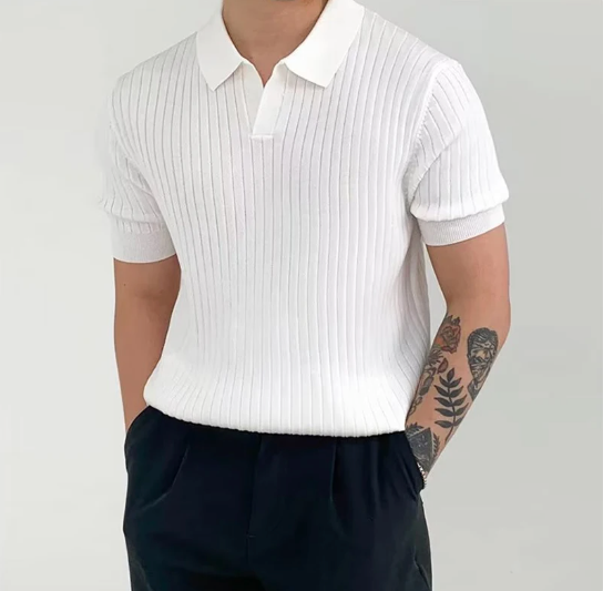 Feinstruktur Herren Polo-Shirt
