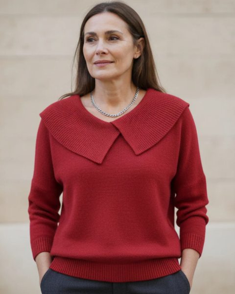 Damhnait | Wärmender Pullover mit Weichem Kragen