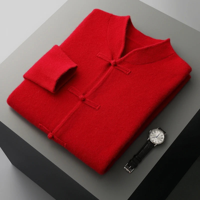 Nico | Strickjacke mit Rundhals und Knebelverschluss
