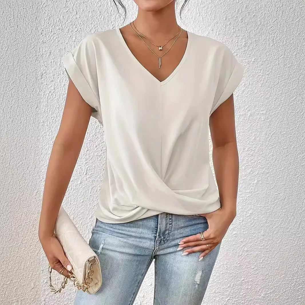 AROSA | Damen V-Ausschnitt T-Shirt – Elegantes Kurzarm-Oberteil