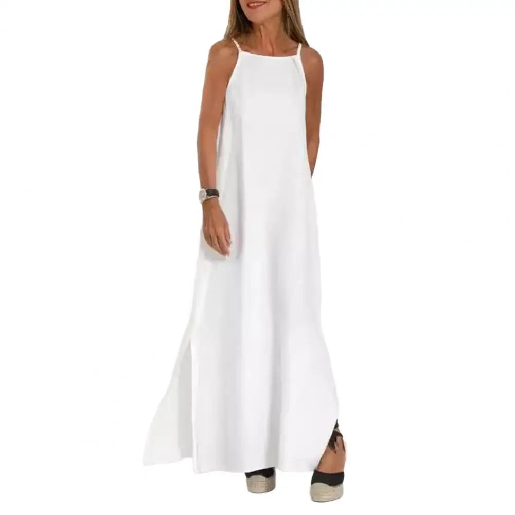 AROSA | Sommer Baumwolle Leinen Maxi Kleid