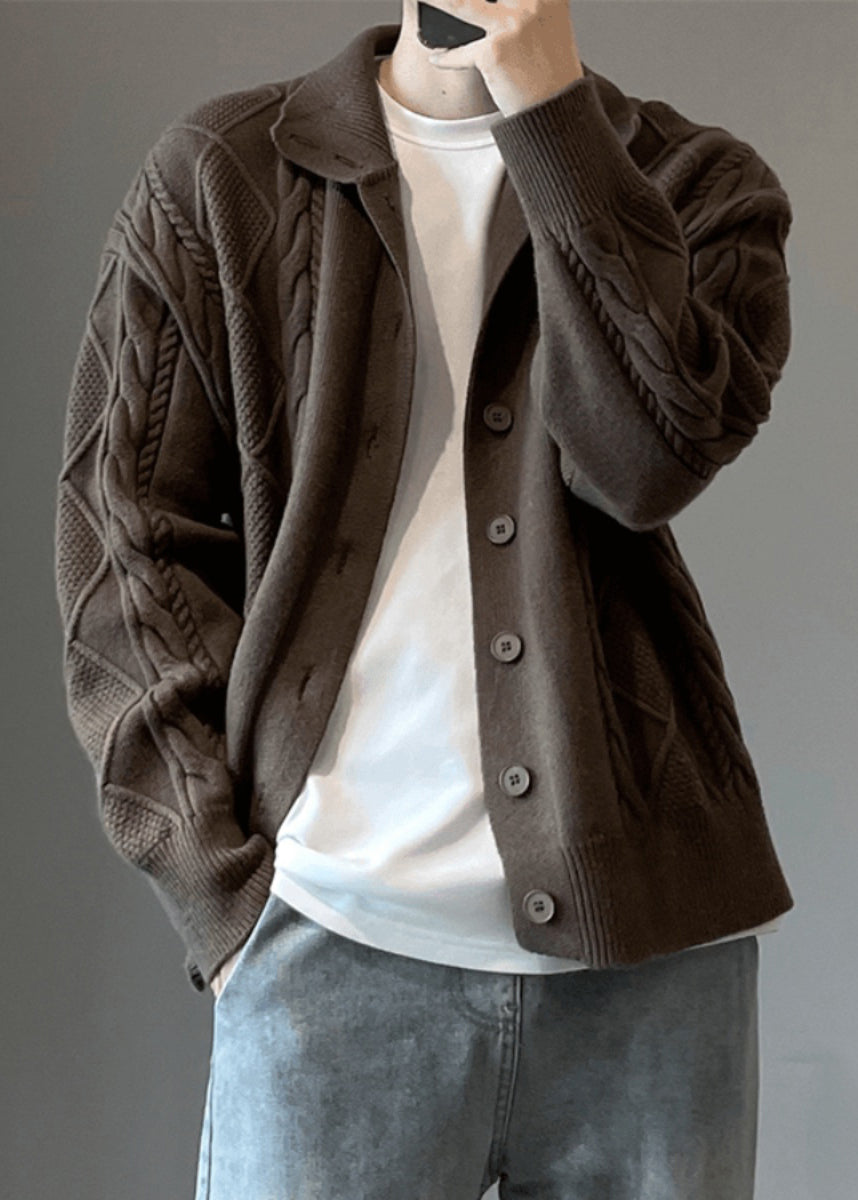 Phillip Herren Strickjacke – Klassischer Cardigan mit Zopfmuster