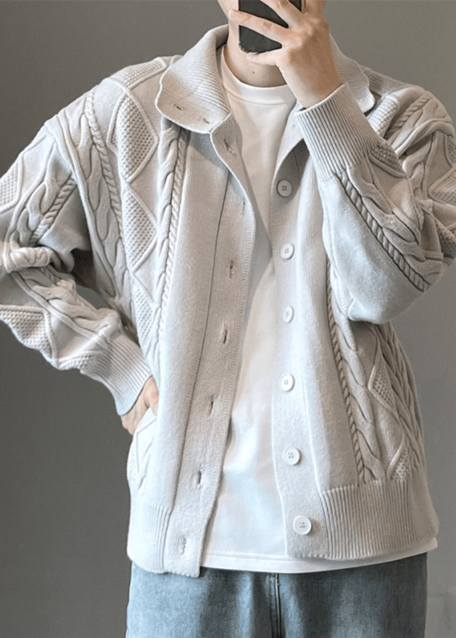 Phillip Herren Strickjacke – Klassischer Cardigan mit Zopfmuster