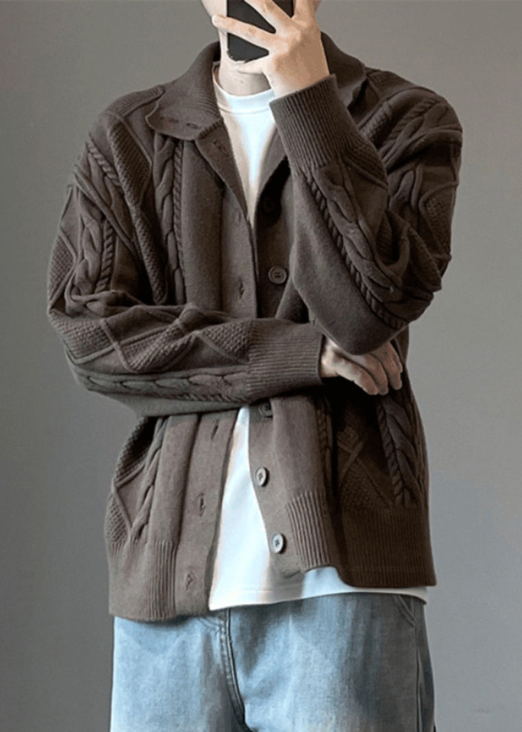 Phillip Herren Strickjacke – Klassischer Cardigan mit Zopfmuster