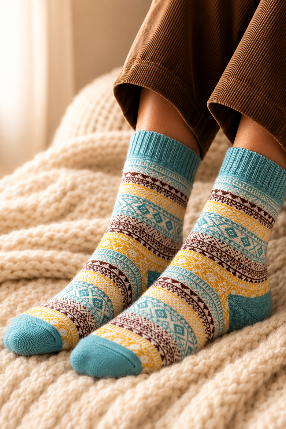 AROSA | Damen Wintersocken Nordic Muster 5er-Pack