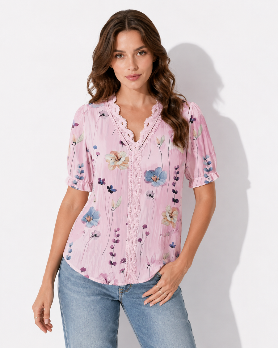 Spitzenglanz Bluse