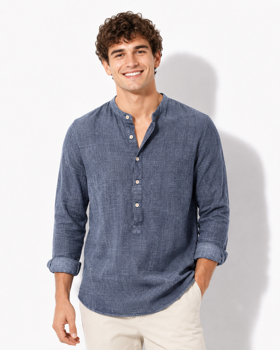 Strukturklang Herren langarmshirt
