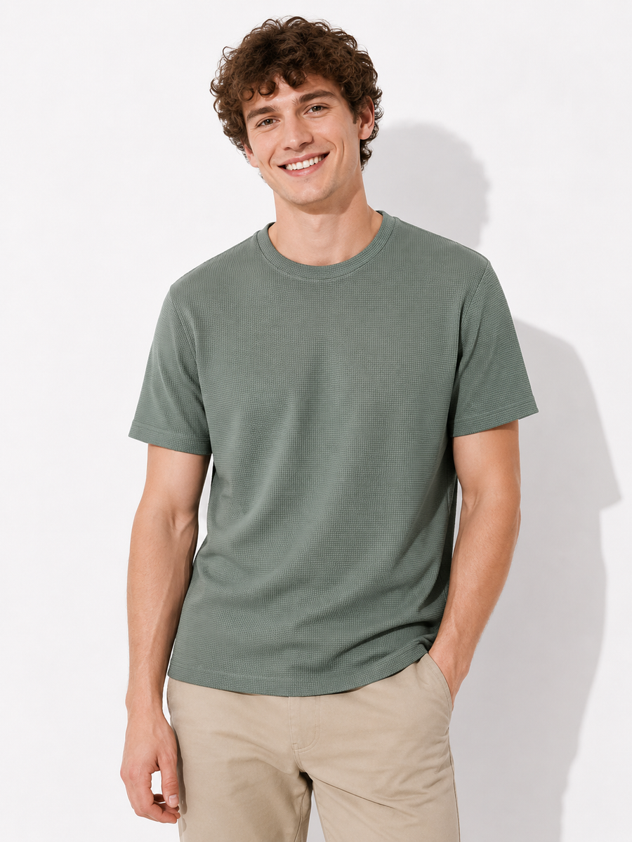 Wabenlook Herren Polo-Shirt
