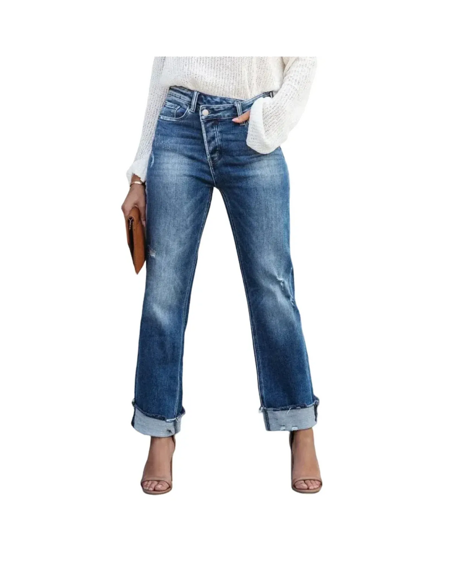 AROSA| Damen Jeans mit klarem Schnitt und weichem Stoff für Arbeit & Freizeit
