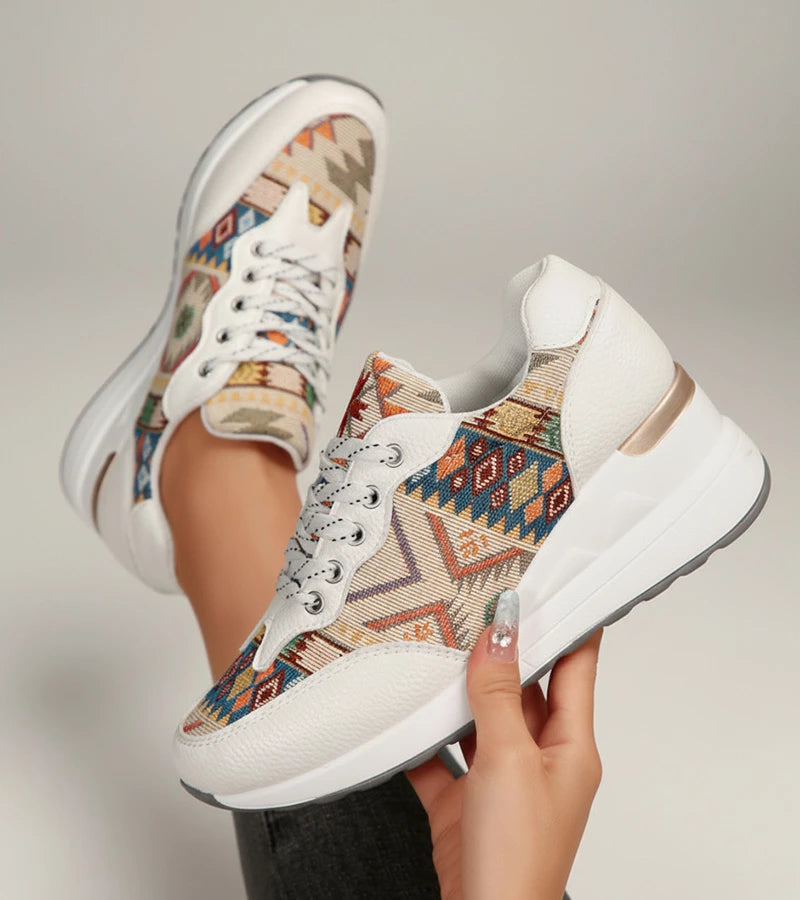 Znaya™ Boho Turnschuhe Mit Geometrischem Schnürdesign