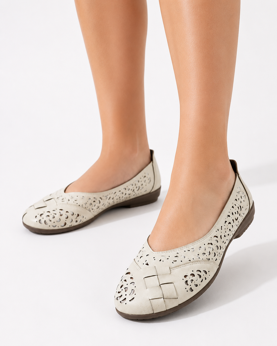 Zia | Perforierte Slip-On-Ballerinas