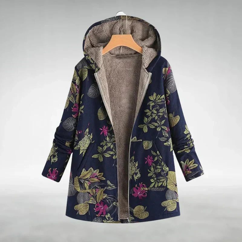 Panida Stilvolle Fleece Jacke Mit Blumenmuster