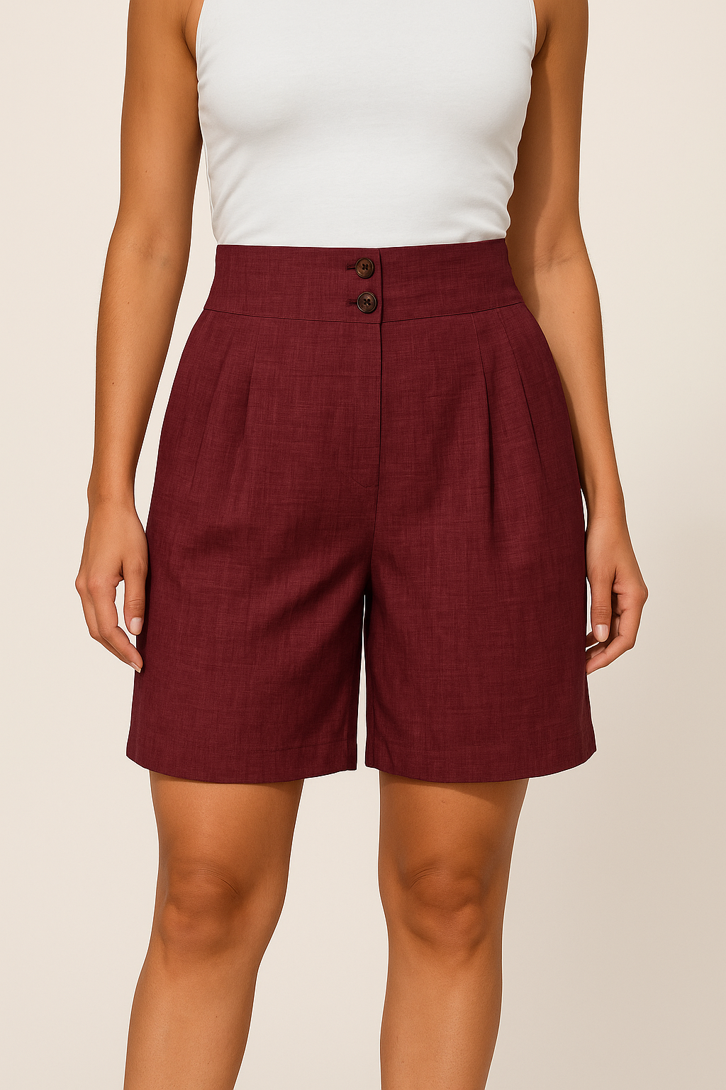 AROSA| Damen Shorts mit hohem Bund und weitem Bein für Sommer und Freizeit
