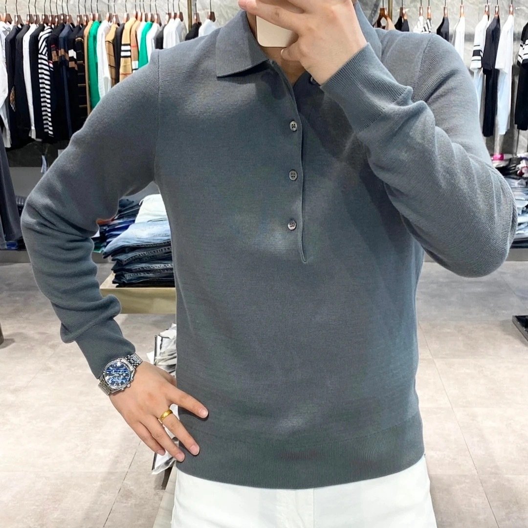 Ben | Langärmliger Strick-Polo-Pullover