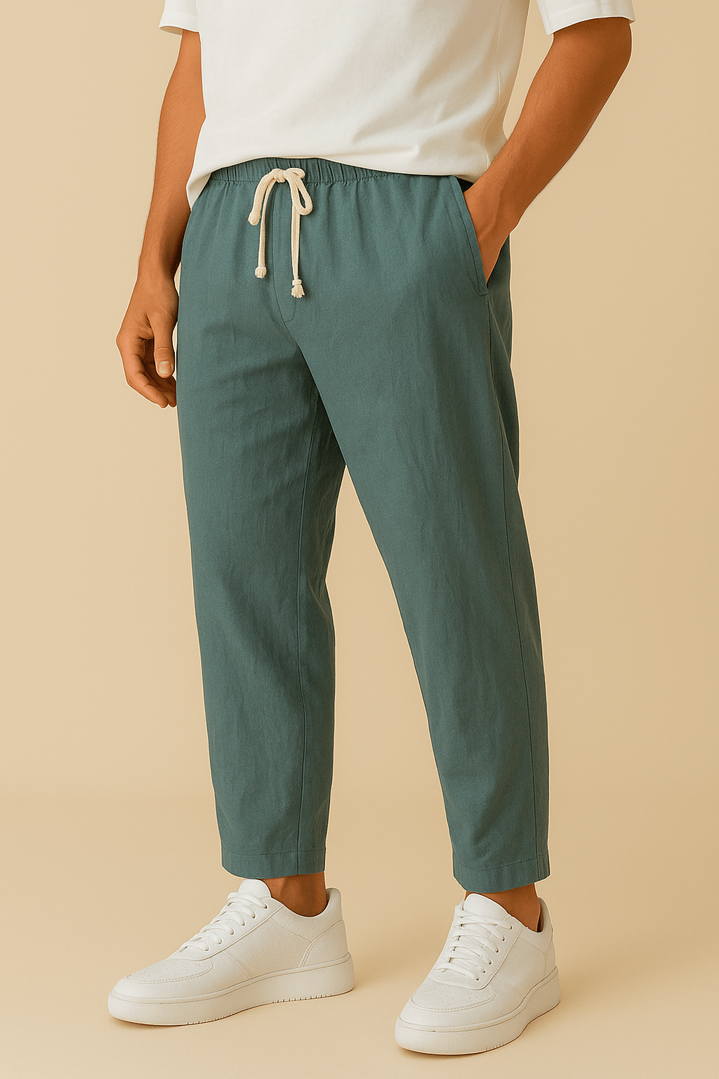 AROSA| Herren Sommerhose mit Leinenstil und luftiger Webart