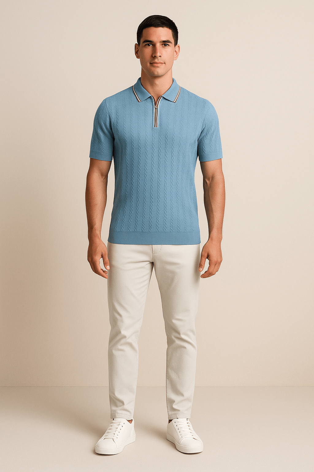 AROSA| Herren Strick-Poloshirt für Sommer und Büro