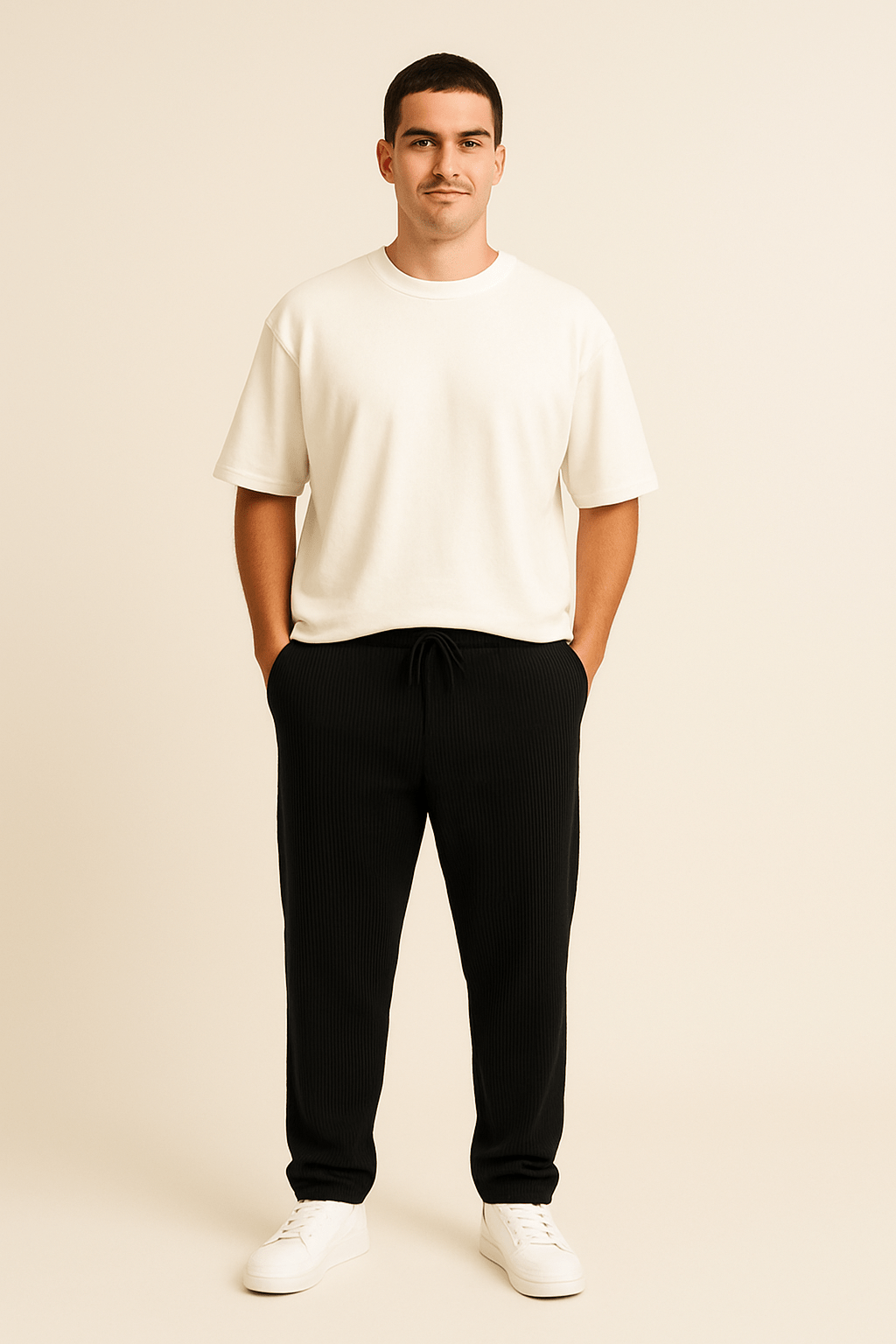 AROSA | Herren Hose in Rippstruktur mit lockerem Schnitt und flexiblem Bund
