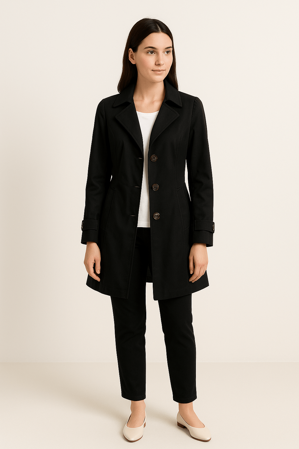 AROSA| Damen Atmungsaktiver Trenchcoat mit Reverskragen und tailliertem Schnitt