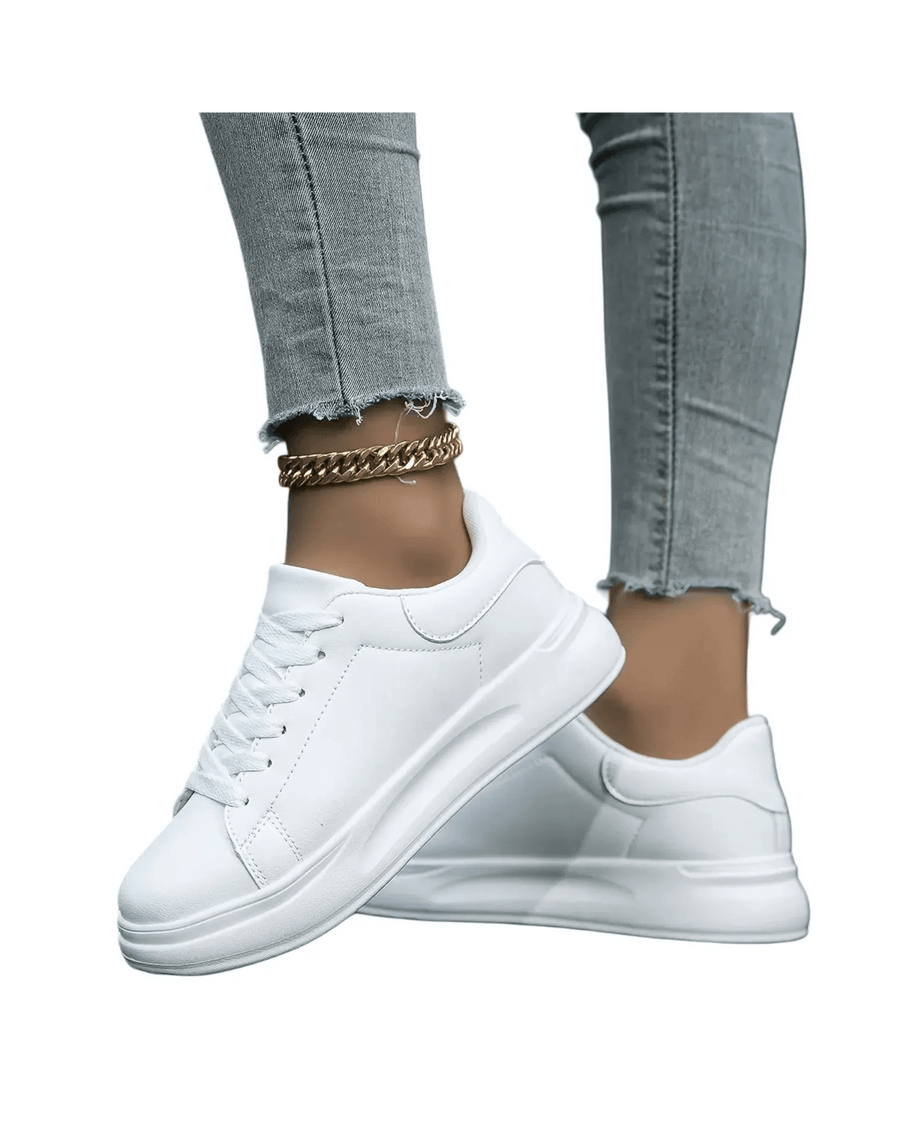 AROSA| Damen Sneaker weiß aus Glattleder für Arbeit & Freizeit