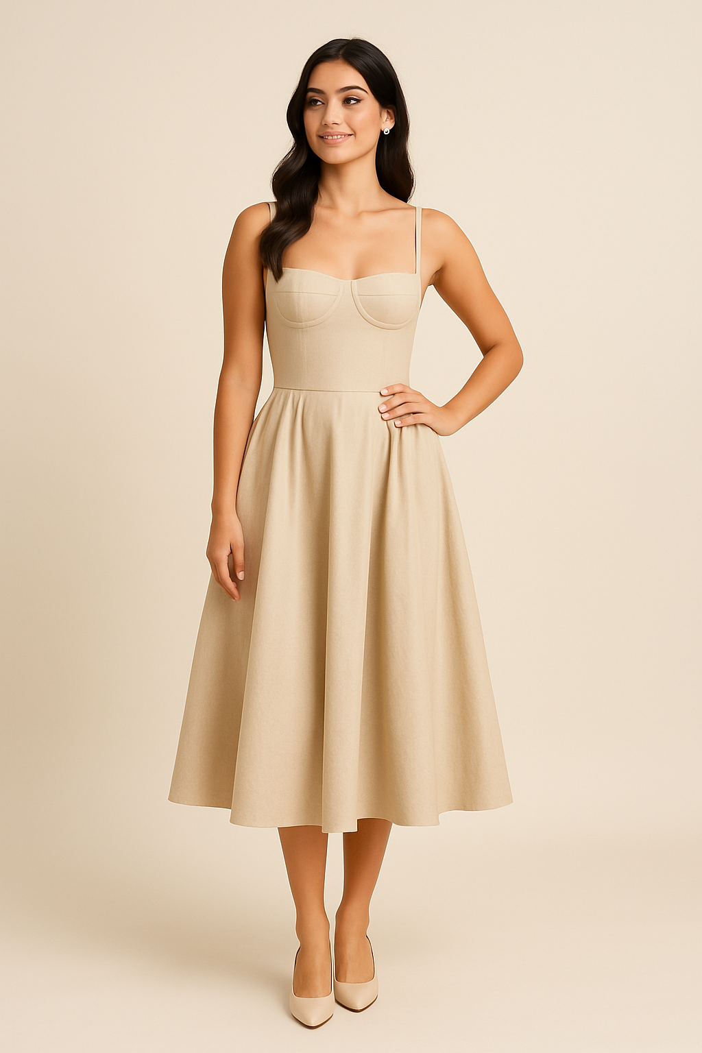 AROSA | Damen Sommerkleid mit V-Ausschnitt luftig-leicht