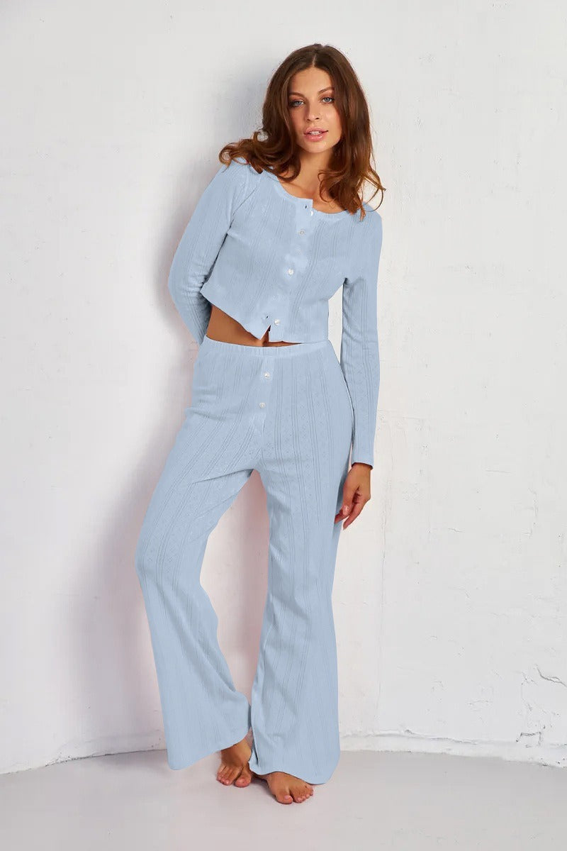 Ensemble Zwei Teile Jacquard Ausgeschnitten Lässig Weich