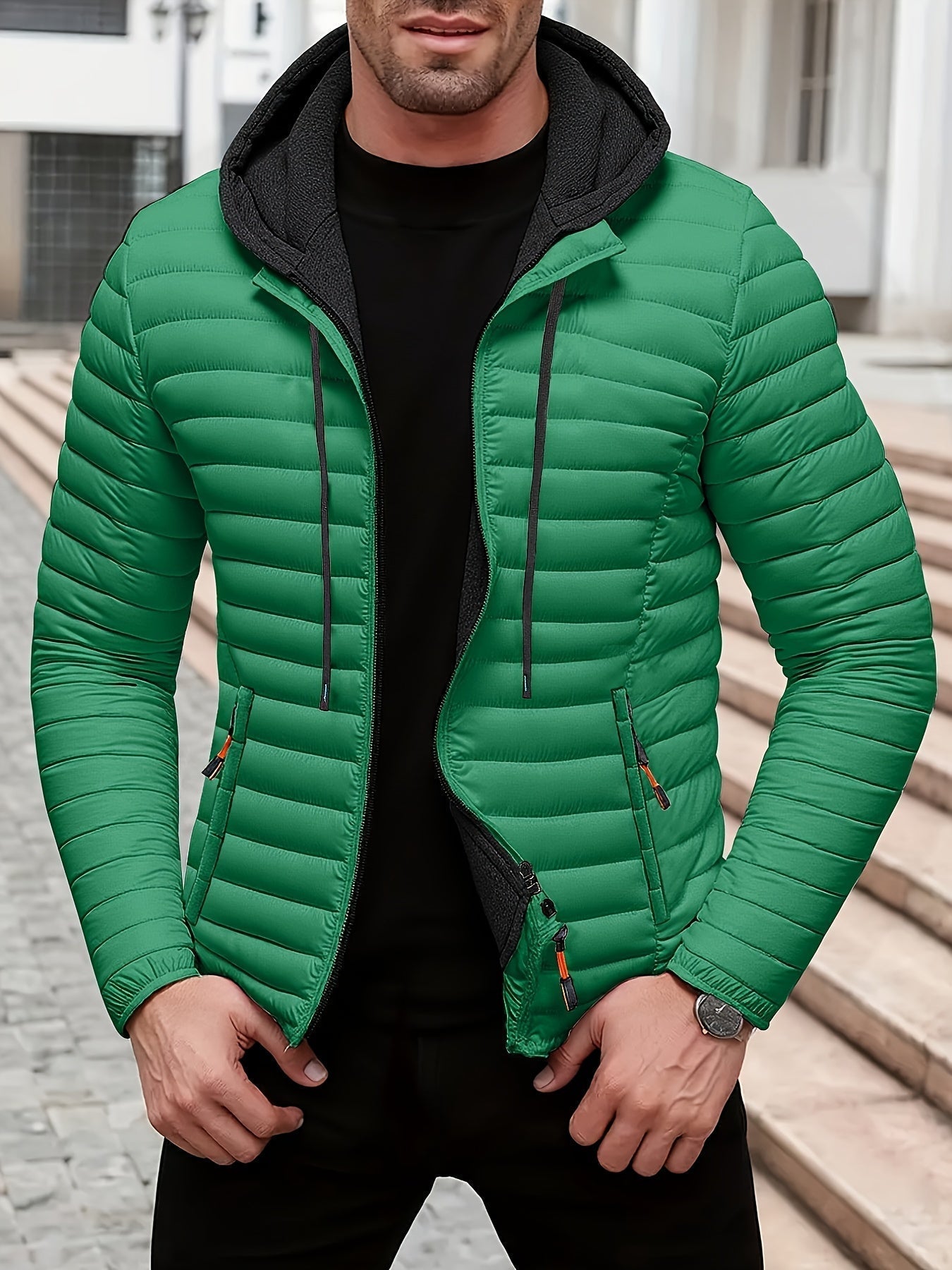 Dielmar™ Gesteppte Kapuzenjacke Mit Frontreissverschluss